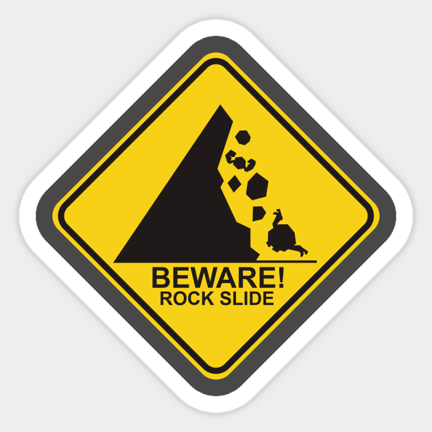 Monster: BEWARE! ROCK SLIDE Sticker by OldManLucy